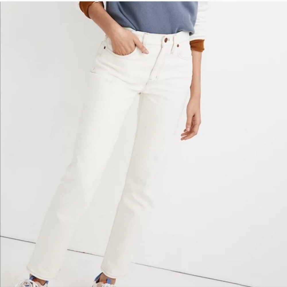 Madewell Women's Straight Leg Cream Jeans